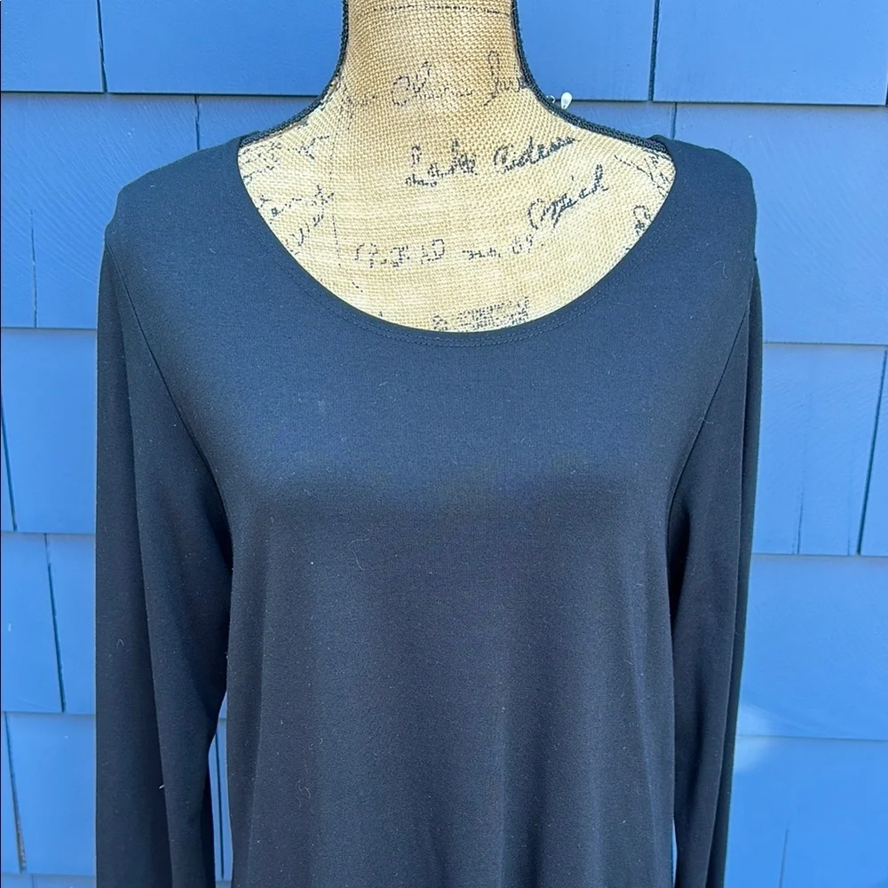 Bryn Walker Chels Long Sleeve dress black simple stretch - Picture 3 of 10